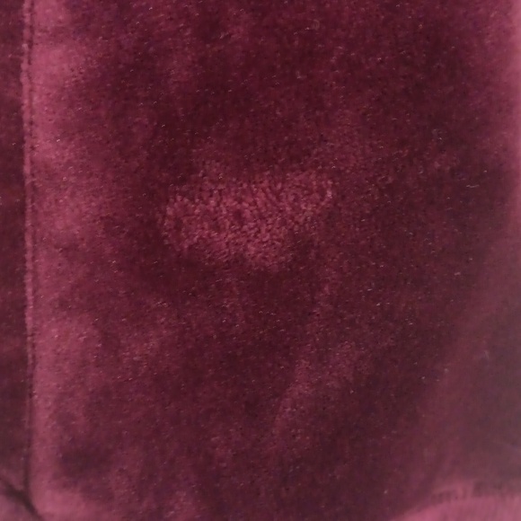 Champion Burgundy Black Colorblock Velour Hoodie Size Small - Picture 4 of 5